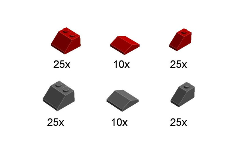 L-W Toys Kreativní set střešní prvky červená a tmavě šedá 120 ks